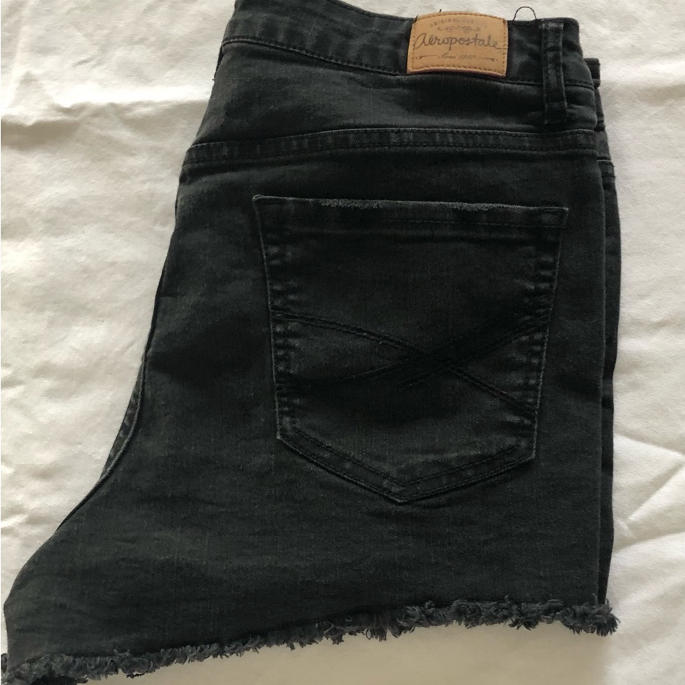 Aeropostale Black Cut Off Jeans Size M